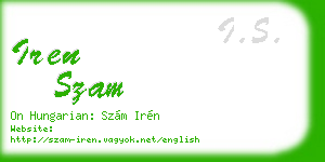 iren szam business card